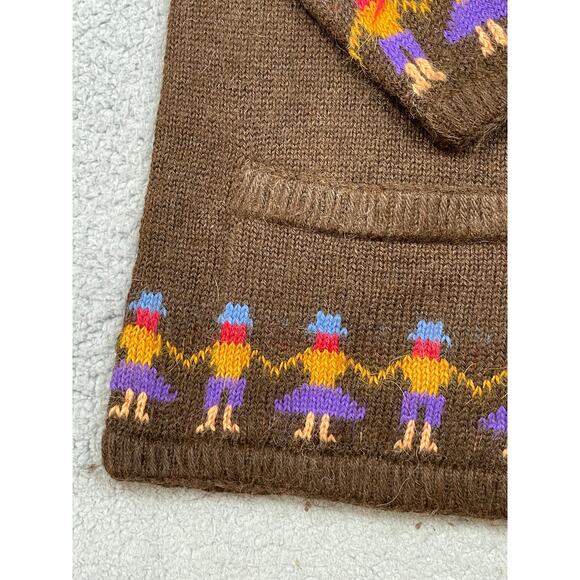 Vintage Loreto Women's Size L Alpaca Brown Printed Sweater - Picture 8 of 15